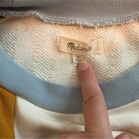 Madewell Colorblock Short Sleeve Sweatshirt Size S - Picture 3 of 7